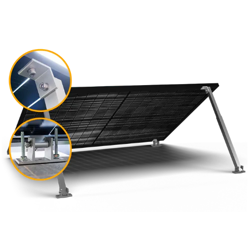 Balkonkraftwerk Halterung für das Flachdach - Set für ein Solarmodul