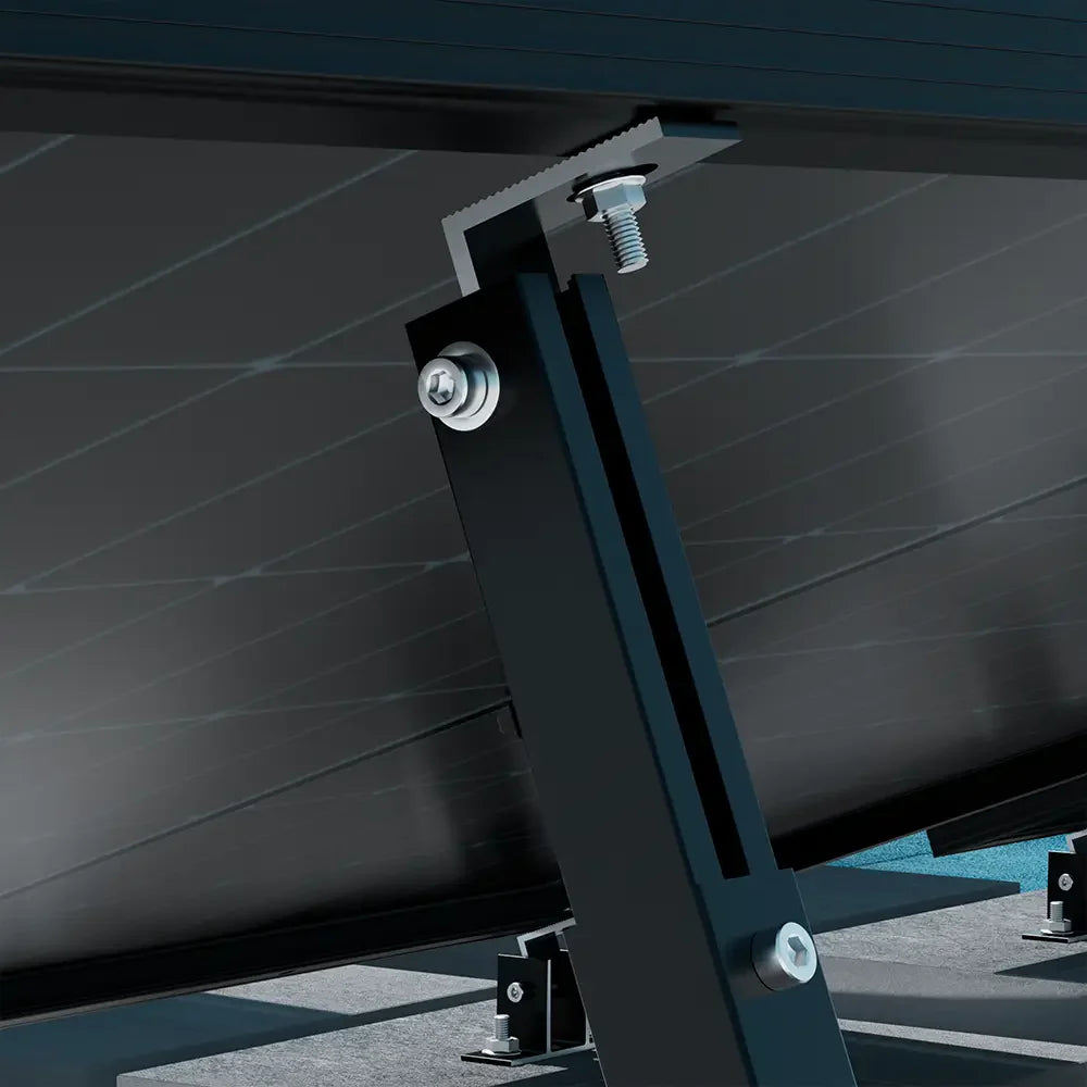 Balkonkraftwerk Halterung für das Flachdach - Set für ein Solarmodul