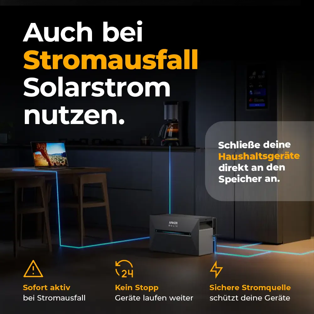 Balkonkraftwerk 2000 Watt mit Speicher Anker SOLIX 3 Pro - Set