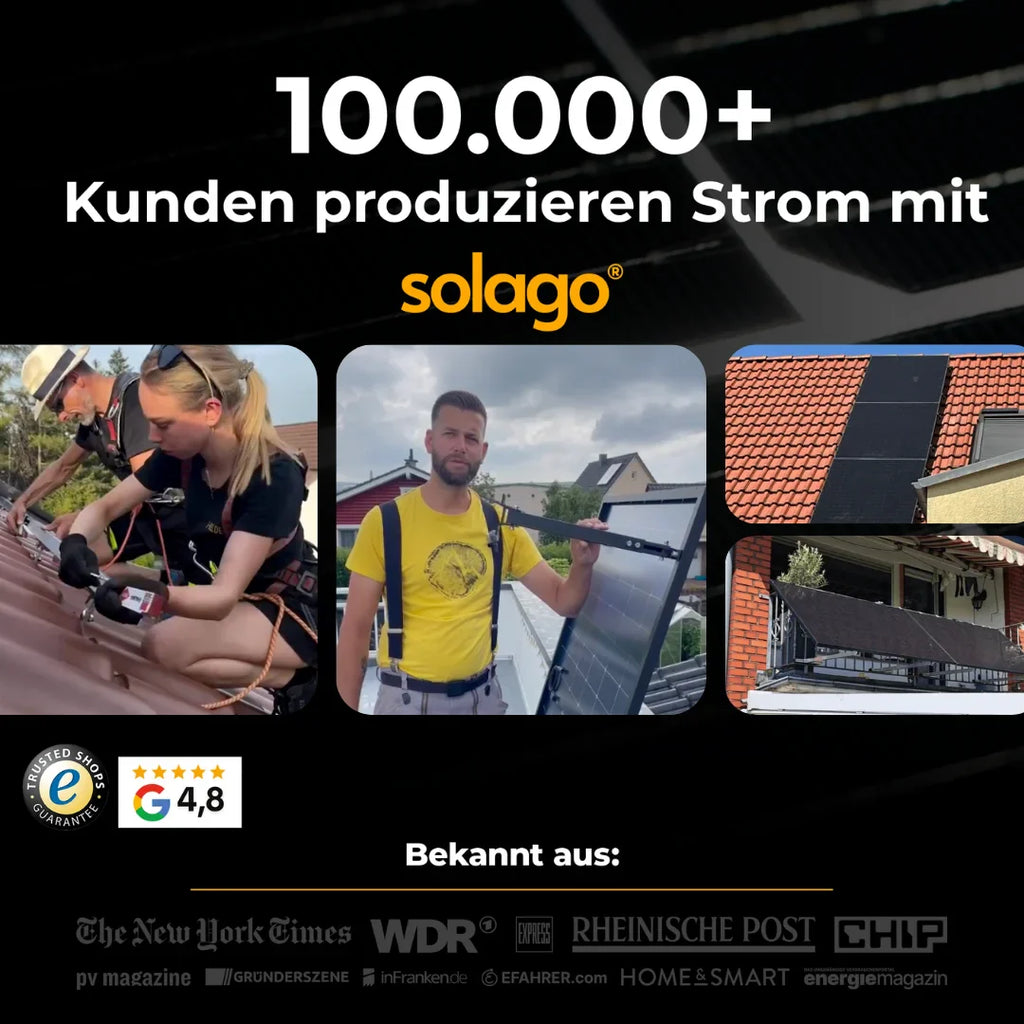 Balkonkraftwerk 1350W mit flexiblen Solarmodulen ohne Speicher - Set