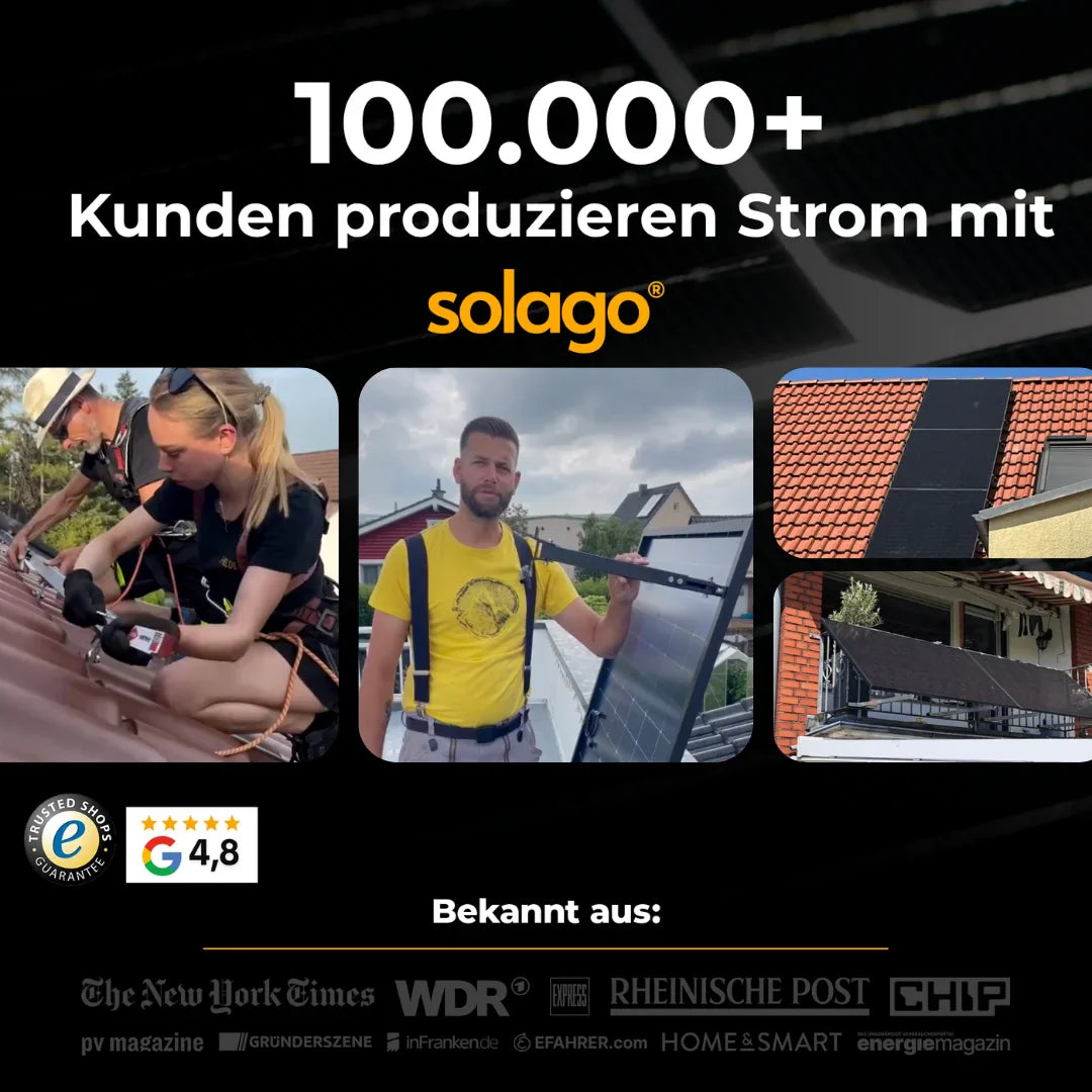 Balkonkraftwerk 1350W mit flexiblen Solarmodulen ohne Speicher - Set