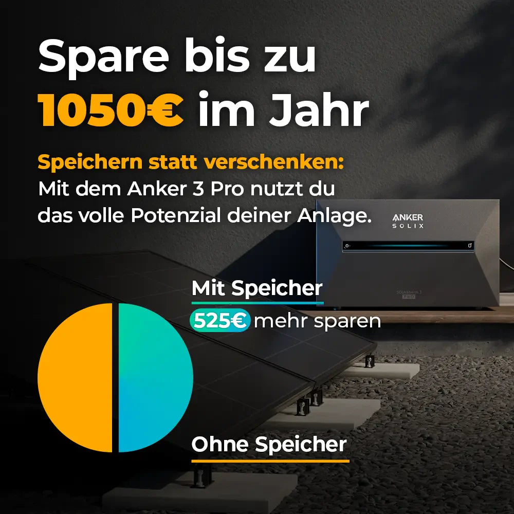 Solarkraftwerk 3000W mit Speicher Anker SOLIX 3 Pro - Komplettset Gitterbalkon