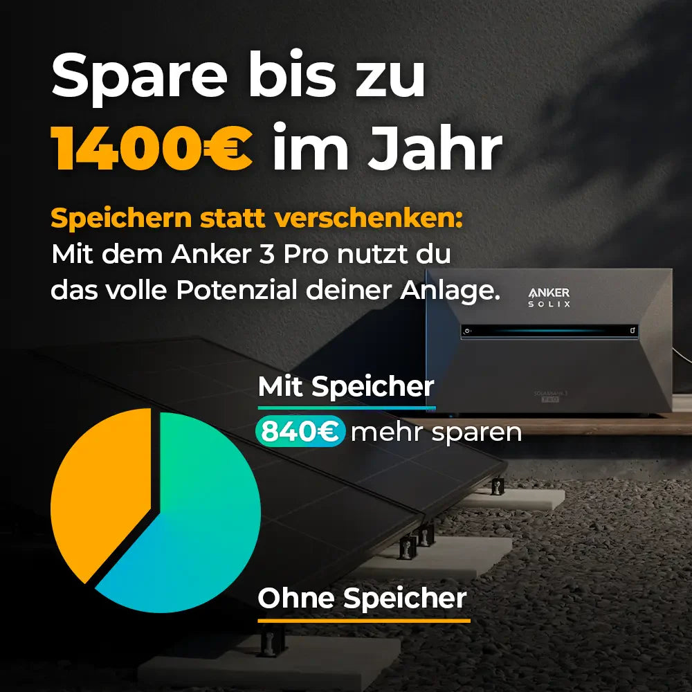 Solarkraftwerk 4000W mit Speicher Anker SOLIX 3 Pro - Set