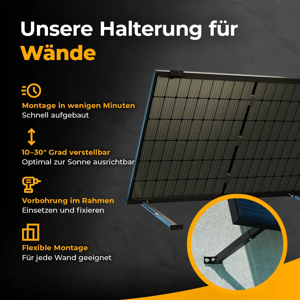 Solarkraftwerk 3000W mit Speicher Anker SOLIX 3 Pro - Komplettset Wandmontage