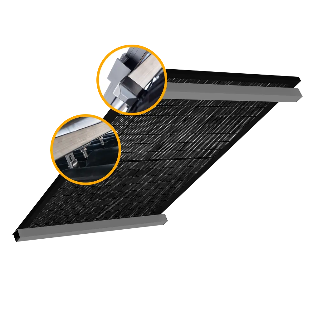 Balkonkraftwerk Halterung für das Schrägdach - Set für ein Solarmodul
