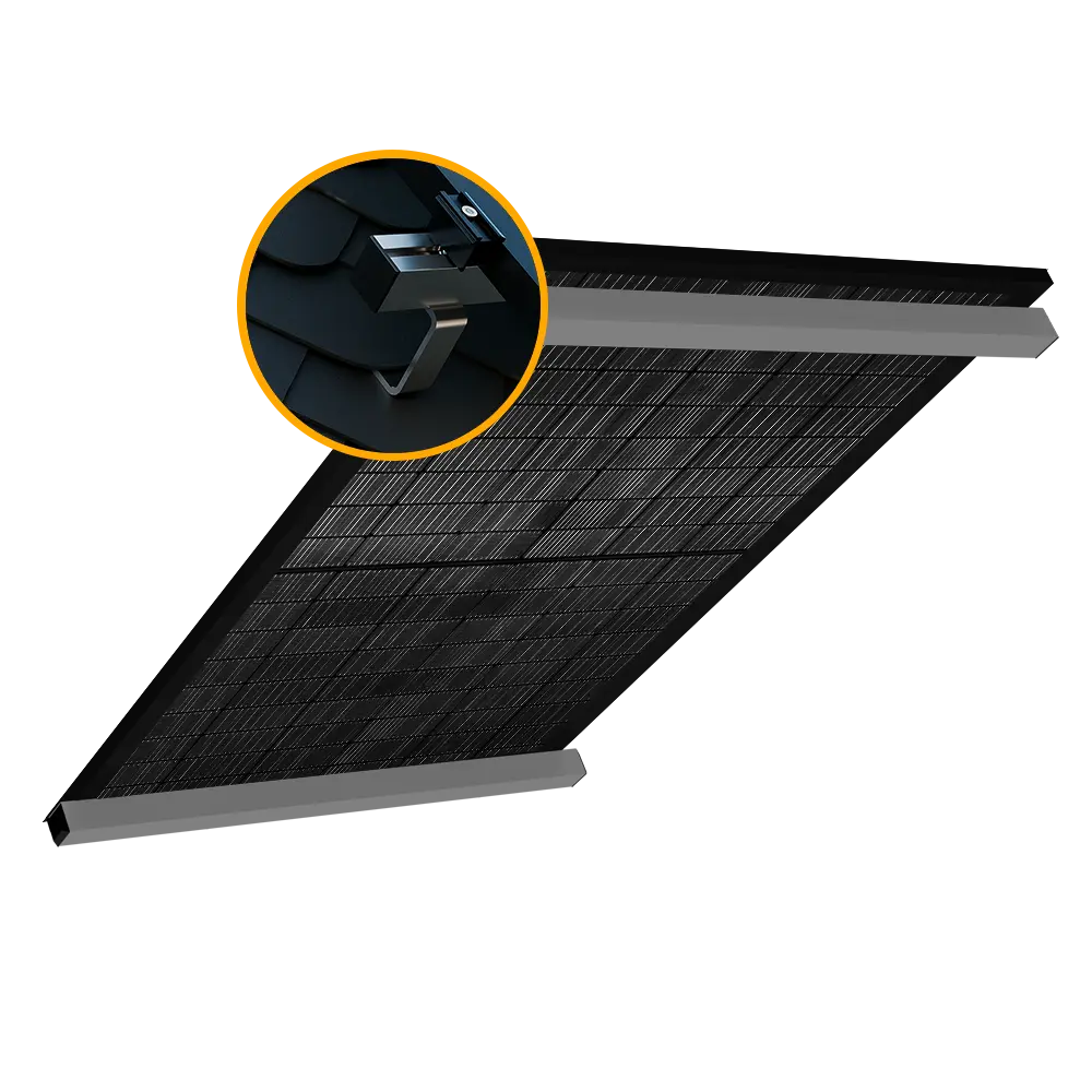 Balkonkraftwerk Halterung für das Schieferdach - Set für ein Solarmodul