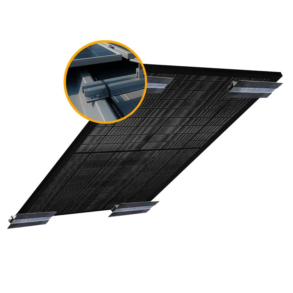 Balkonkraftwerk Halterung für das Trapezblechdach - Set für ein Solarmodul