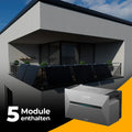 Solarkraftwerk 2500W mit Speicher Anker SOLIX 3 Pro- Komplettset Gitterbalkon