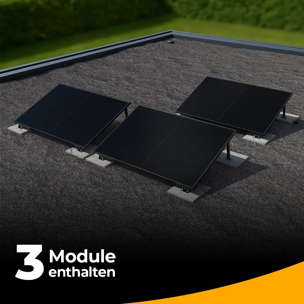 Balkonkraftwerk 1500W – Komplettset Flachdach/Boden